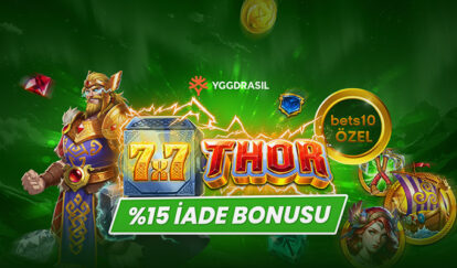 YENİ VE ÖZEL SLOTTAN %15 İADE BONUSU 7x7 thor yggdrasil